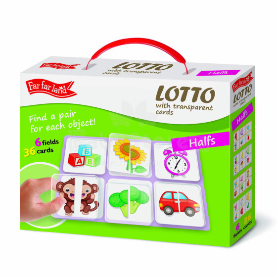 FAR FAR LAND Art.F-04015 Lotto game with transparent plastic cards HALVES