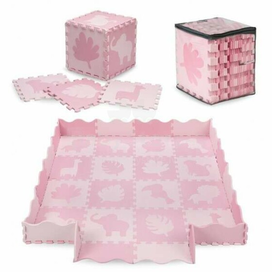 Momi ZAWI Art.MAED00012 Pink Bērnu daudzfunkcionālais grīdas paklājs puzle