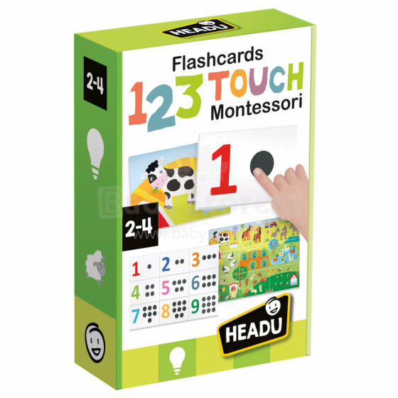HEADU Flashcards 123 Touch Montessori educative game