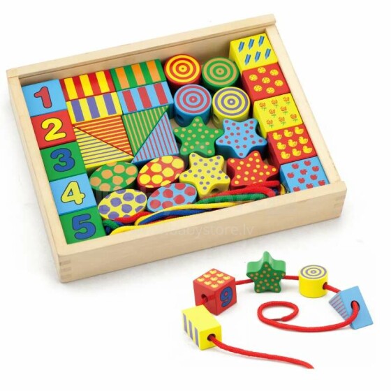 Viga Lacing Toy Art.58505 Развивающая деревянная игрушка - Бусы