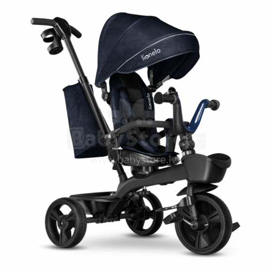 Lionelo Kori Art.150625 Blue Navy Children's tricycle with handle and roof