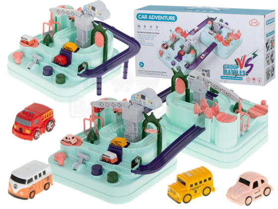 Ikonka Art.KX6008 Interactive car obstacle course double for 2 players + 4 vehicles