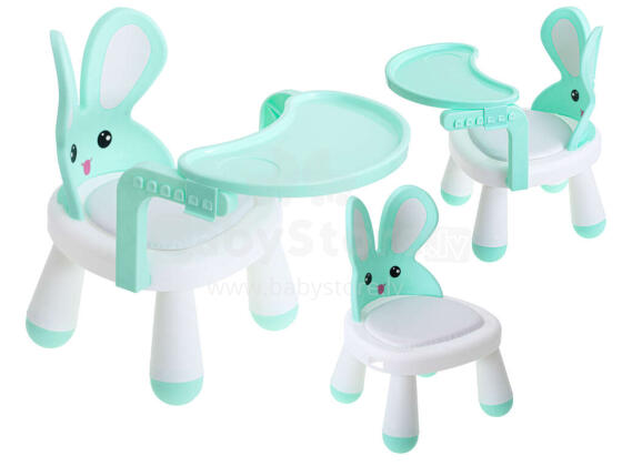 Ikonka Art.KX5845 Feeding and play table chair mint