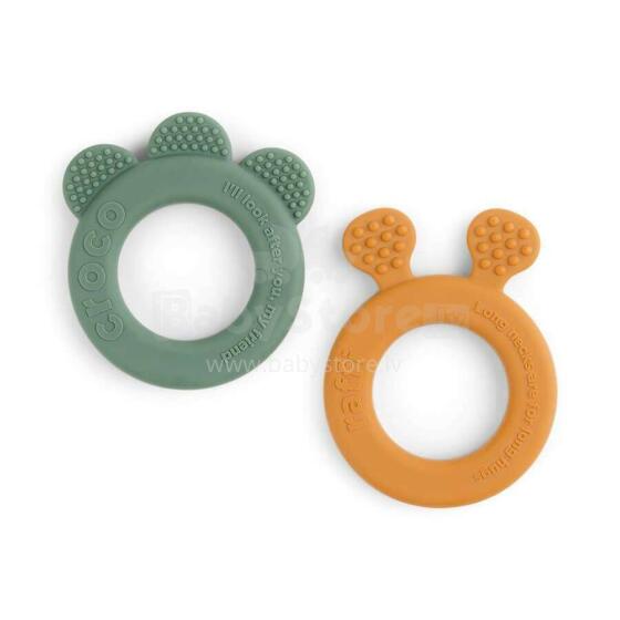 Done by Deer teether 2-pack Deer friends Mustard-Green