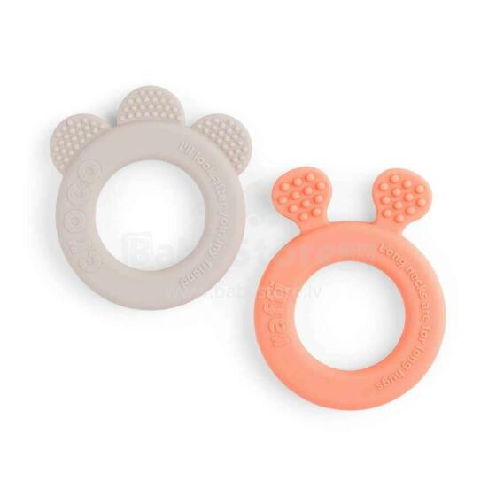 Done by Deer teether 2-pack Deer friends Sand/Coral