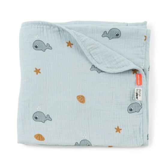 Done by Deer muslin blanket 100x100 cm, Wally Blue