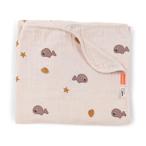 Done by Deer одеяло muslin 100x100 cm, Sea friends Powder