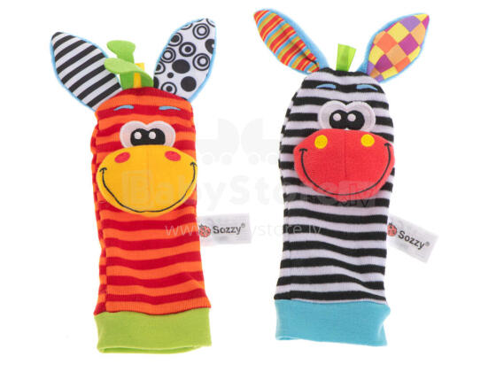 Ikonka Art.KX9343_1 Rattle toy foot socks 2pcs.