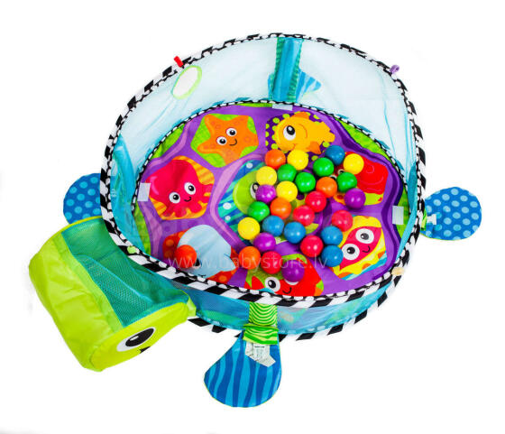Ikonka Art.KX5851 Educational mat 3in1 Turtle Playpen Large 0+ 30 balls
