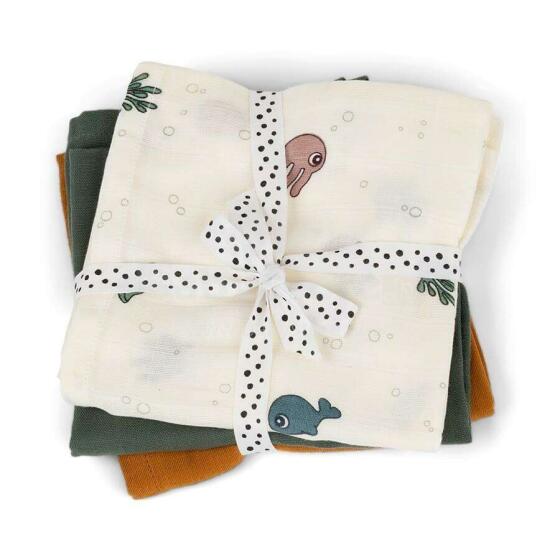 Done by Deer burp cloth 3-pack Sea friends