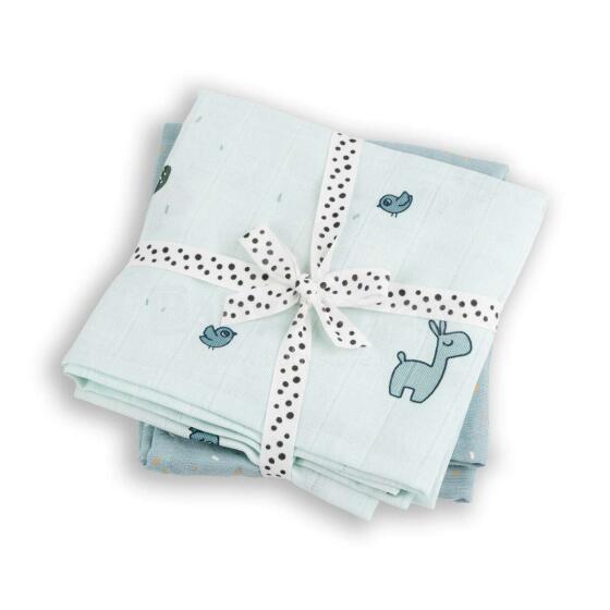 Done by Deer Swaddle 2-pack, Lalee Blue (120x120 cm)