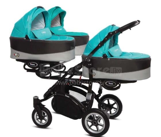Babyactive Trippy 11 Tropic Green stroller for triplets 2in1