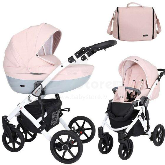 Kunert Mila White Art.MI-05 Pink Universal stroller 2 in 1