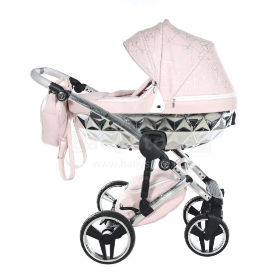 Junama Heart Art.HT-06 Pink Silver Baby universal stroller 2 in 1