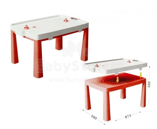 3toysm Art.4585 Plastic table red Bērnu galdiņš