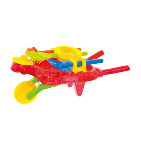 3toysm Art.5371 Turtle wheelbarrow + garden set red