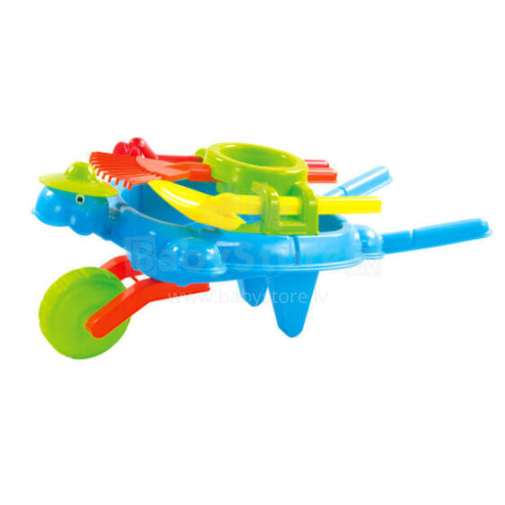 3toysm Art.5371 Turtle wheelbarrow + garden set blue