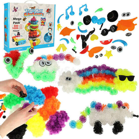 Ikonka Art.KX4864 Velcro blocks colourful creative balls 836el.