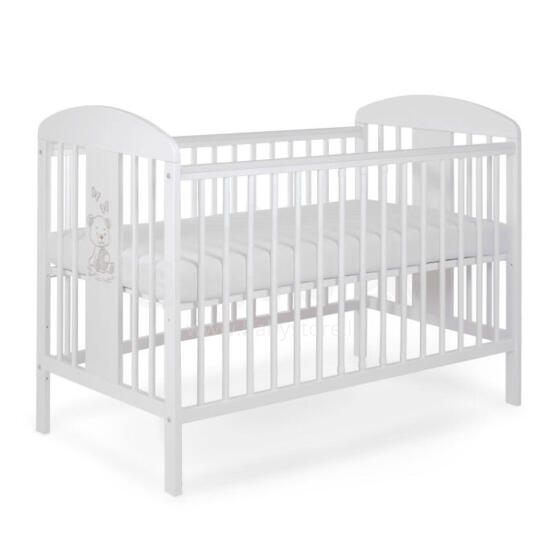La Bebe™ Kids Wood Cot Tomi 20 Art.152176 White Детская деревянная кроватка 120x60см