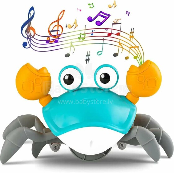 Ikonka Art.KX4896_1 Interaktīvais krabju kāpurs ar skaņu zaļš