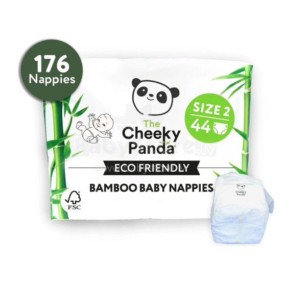 The Cheeky Panda Bamboo Eco Friendly Art.152656 Ecological diapers size 2, 4-8 kg, 44 pcs.