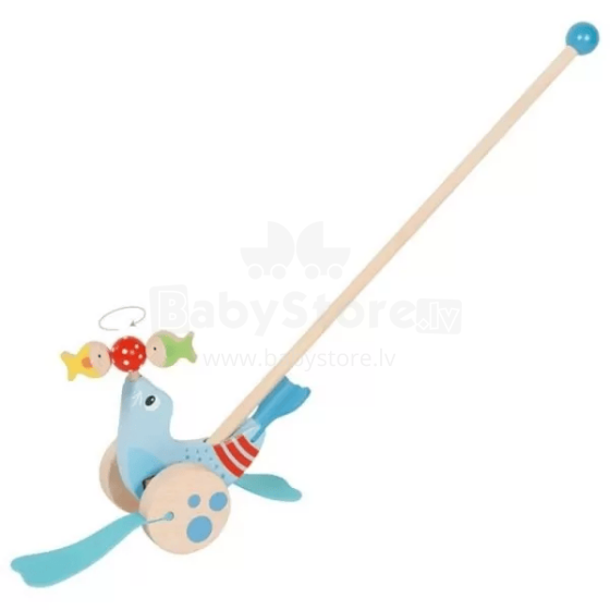 Goki Push-along animal Seal Art.54898 Деревянная игрушка-каталка