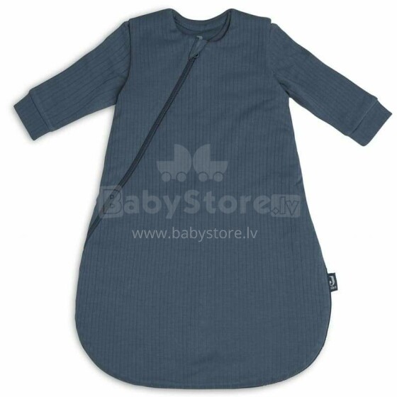 Jollein Newborn Art.015-410-66040 Basic Stripe Jeans Blue  - medvilninis miegmaišis rankomis 60 cm