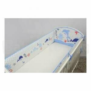ANKRAS OCEAN blue Бортик-охранка для детской кроватки