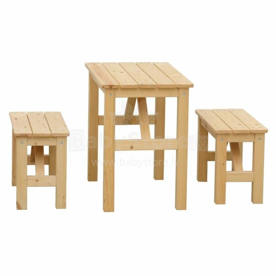 Timbela Wooden Art.M014  Комплект деревянный стол со стульчиками