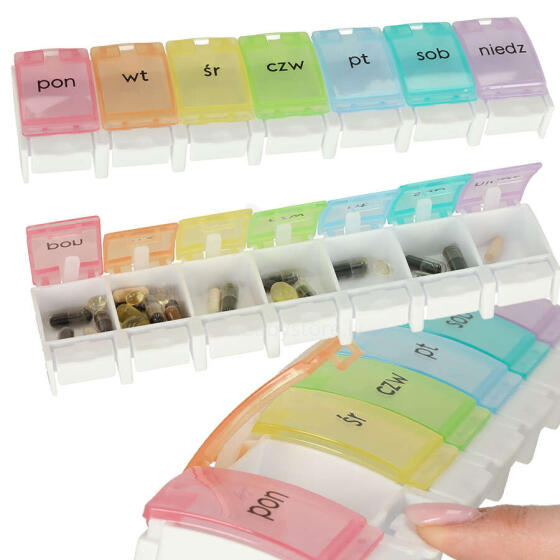 Ikonka Art.KX4766 Weekly pill organiser container 7 days EN