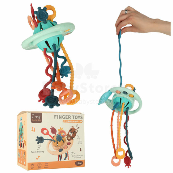 Ikonka Art.KX4613 Sensory teether Montessori rope buttons