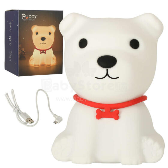 Ikonka Art.KX4595 Silicone night light white doggy
