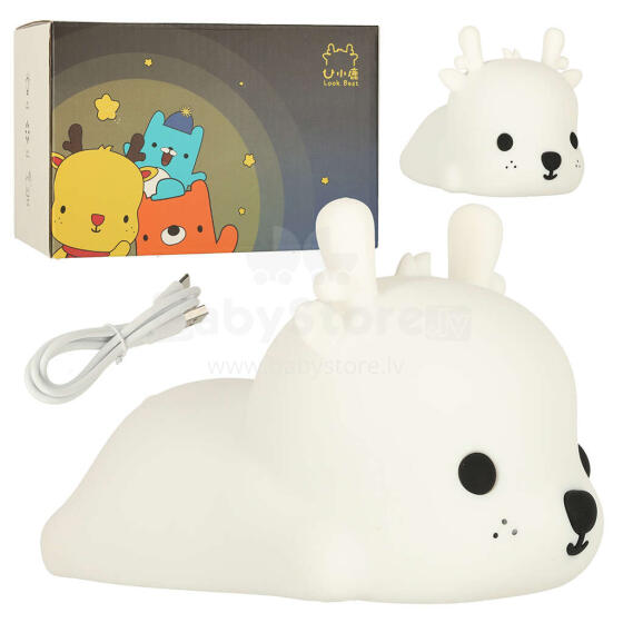Ikonka Art.KX4594 Silicone night light white deer
