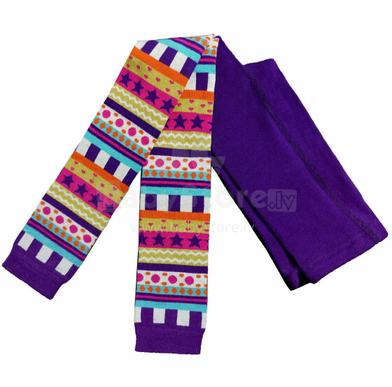Weri Spezials Bērnu Leggingi Purple Art Nuvo ART.WERI-6645 Augstas kvalitātes bērnu kokvilnas legingi meitenēm ar jauku dizainu