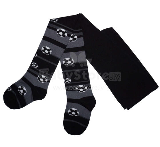 Weri Spezials Bērnu Zeķubikses Football and Stripes Black ART.WERI-3584 Augstas kvalitātes bērnu kokvilnas Zeķubikses zēniem