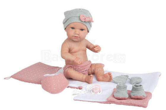 Arias Baby Doll Salma Art.AR65288 Lelle ar rozā pledu, 42 cm