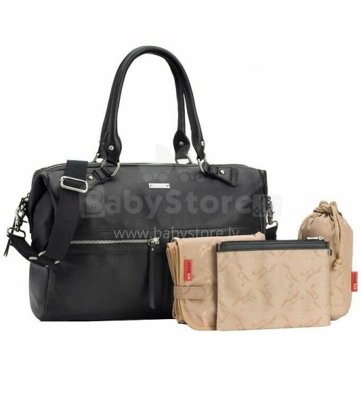 Storksak Caroline Leather Bag Art.147194 Black  Сумка для мамочек