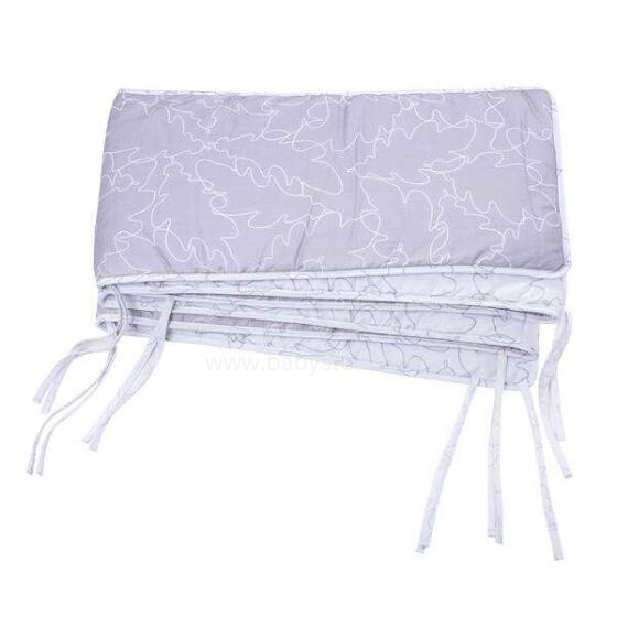 NordBaby Cot Bumper Frozen Leaves Art.255552 Grey