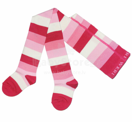 Weri Spezials Детские колготки Block Stripes Pink ART.WERI-2752 Высококачественные детские хлопковые колготки