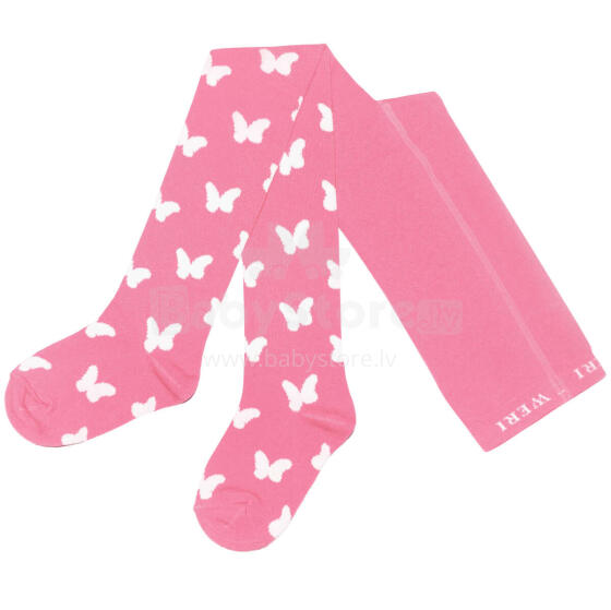 Weri Spezials Bērnu Zeķubikses White Butterflies Deep Pink ART.SW-0260 Augstas kvalitātes bērnu kokvilnas Zeķubikses meitenēm