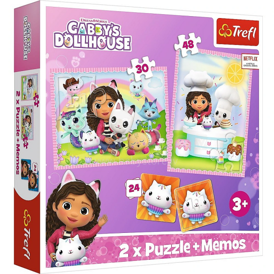 TREFL GABBY´S DOLLHOUSE Puzzle set with memo cards