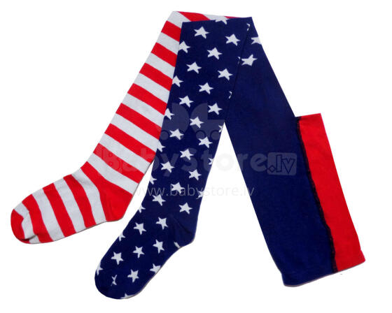 Weri Spezials Детские колготки Stripes and Stars Red and Navy ART.SW-1835 Высококачественные детские хлопковые колготки