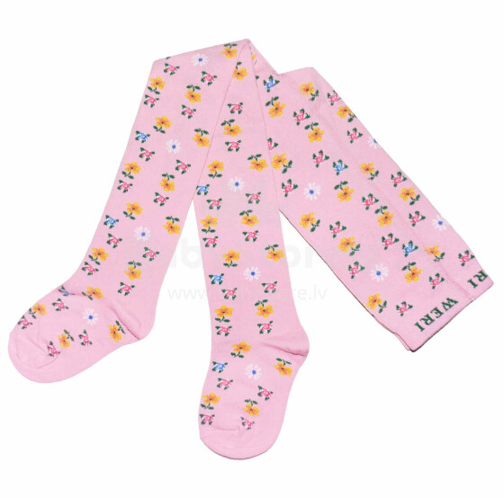 Weri Spezials Детские колготки Dainty Flowers Light Pink ART.WERI-4994 Высококачественные детские хлопковые колготки для девочек
