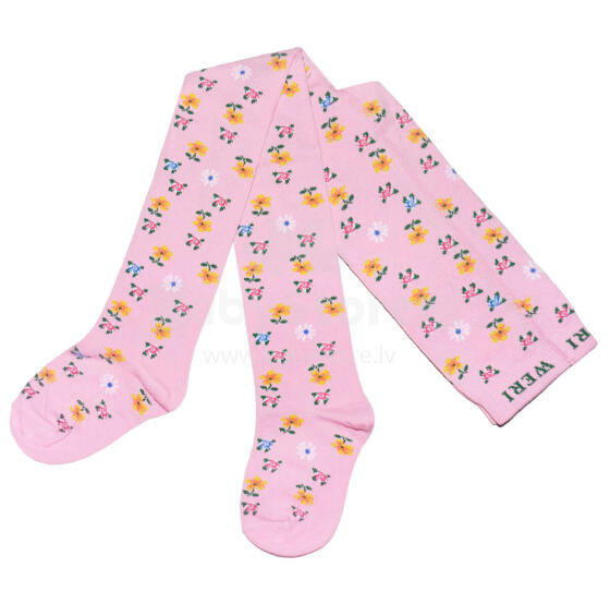 Weri Spezials Bērnu Zeķubikses Dainty Flowers Light Pink ART.WERI-4994 Augstas kvalitātes bērnu kokvilnas Zeķubikses meitenēm