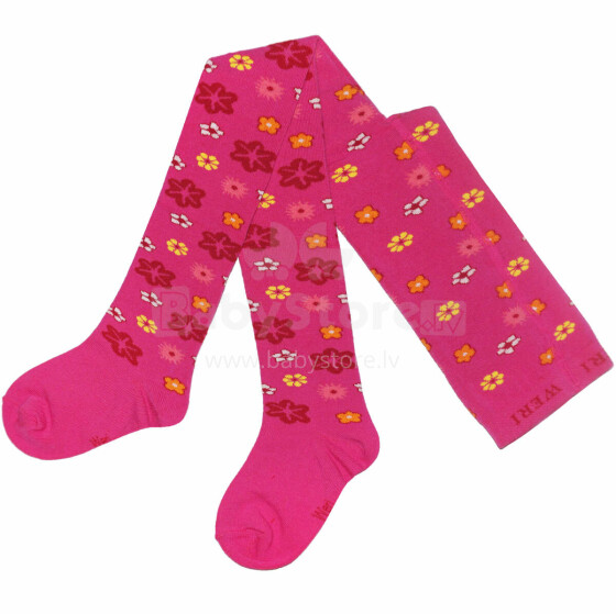 Weri Spezials Детские колготки Daisies Pink ART.WERI-3837 Высококачественные детские хлопковые колготки для девочек