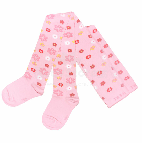 Weri Spezials Children's Tights Daisies Rose ART.WERI-3845 High quality children's cotton tights for gilrs