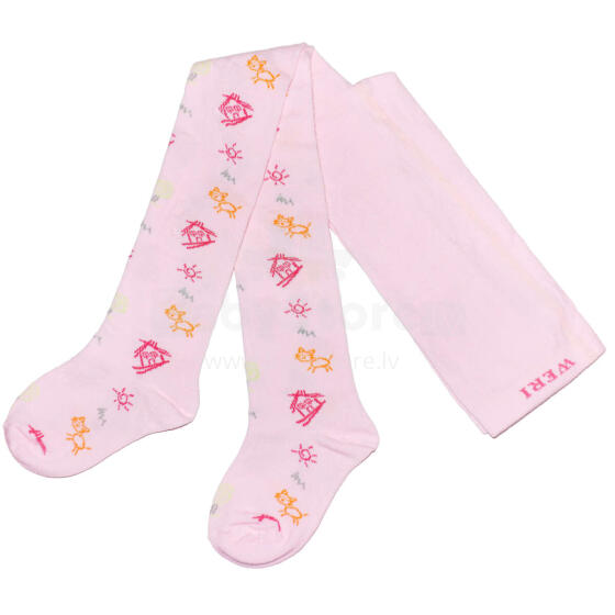 Weri Spezials Bērnu Zeķubikses Cat House Rose ART.SW-0016 Augstas kvalitātes bērnu kokvilnas Zeķubikses meitenēm