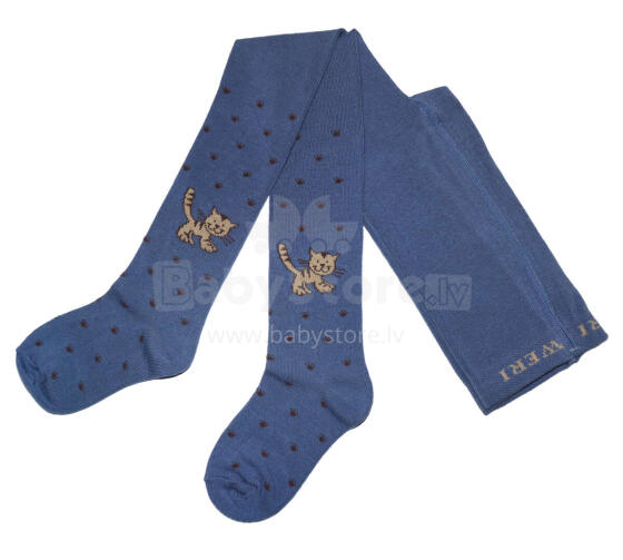 Weri Spezials Bērnu Zeķubikses Cat Tracks Jeans ART.WERI-8176 Augstas kvalitātes bērnu kokvilnas Zeķubikses meitenēm