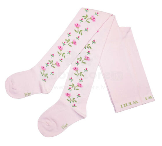 Weri Spezials Bērnu Zeķubikses Rose Branches Light Pink ART.WERI-5688 Augstas kvalitātes bērnu kokvilnas Zeķubikses meitenēm