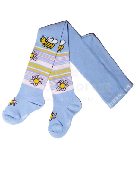 Weri Spezials Bērnu Zeķubikses Little Bee Light Blue ART.SW-1789 Augstas kvalitātes bērnu kokvilnas Zeķubikses meitenēm